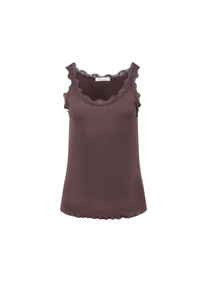 NKF06003 334 Nukus Maddie Singlet Lace Chocolate