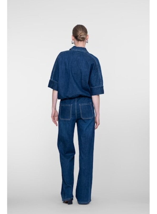 61523-10 879 Geisha Jeans easy Dark blue denim washed