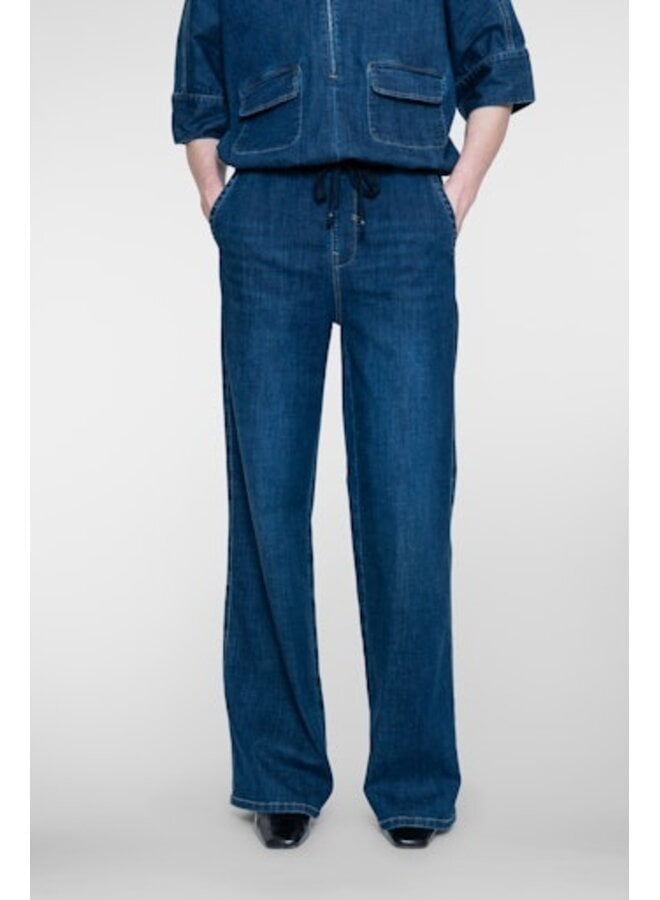 61523-10 879 Geisha Jeans easy Dark blue denim washed