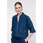 63511-10 879 Geisha Overtop denim Dark blue denim washed