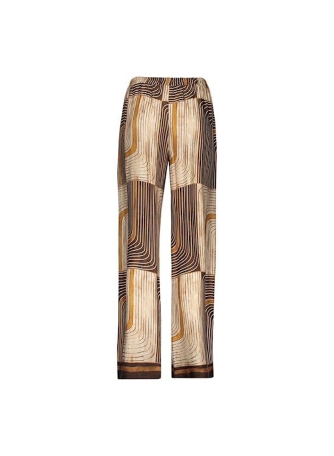 61576-70 775 Geisha Pants satin AOP brown/sand