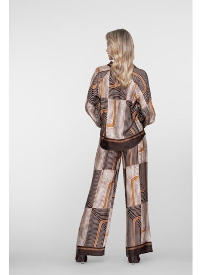 61576-70 775 Geisha Pants satin AOP brown/sand