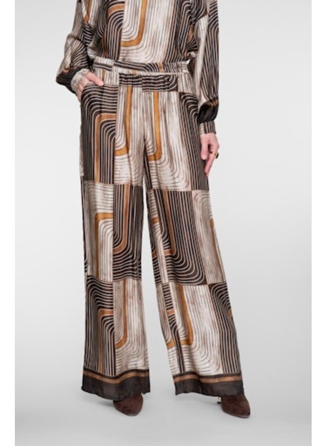 61576-70 775 Geisha Pants satin AOP brown/sand