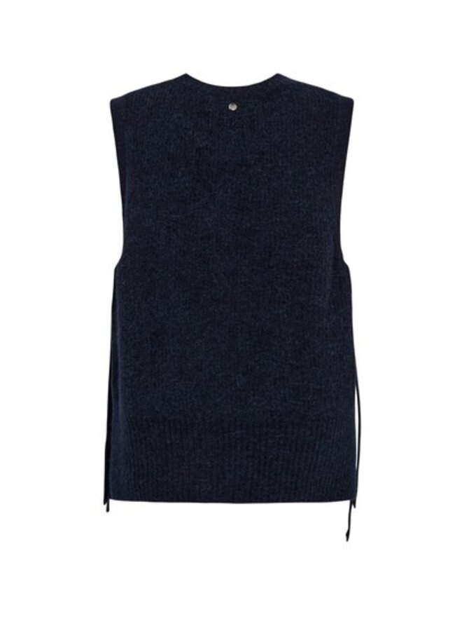 182760 468 MosMosh MMThora Tie Knit Vest Salute Navy