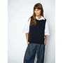 182760 468 MosMosh MMThora Tie Knit Vest Salute Navy