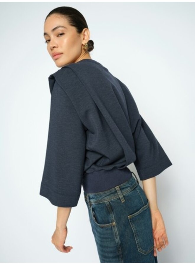180790 468 Mos Mosh MM Mae O-3/4 Sleeve Sweatshirt Salute Navy