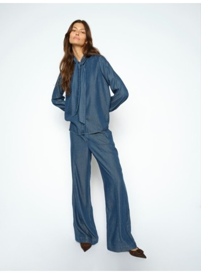 181860 447 MosMosh MMPaloma Lio Shirt Dark Blue