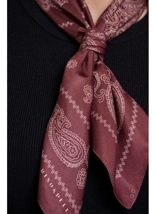 Maëlle 7002611 Rino & Pelle Small square scarf with print Sangria paisley