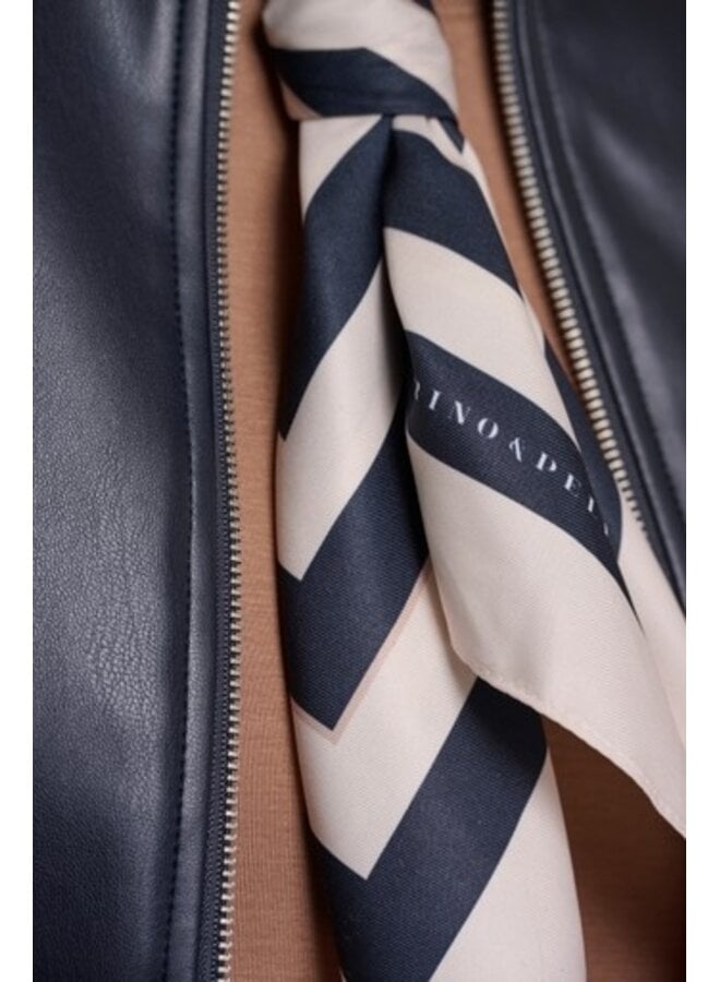 Maëlle 7002611 Rino & Pelle Small square scarf with print Navy birch