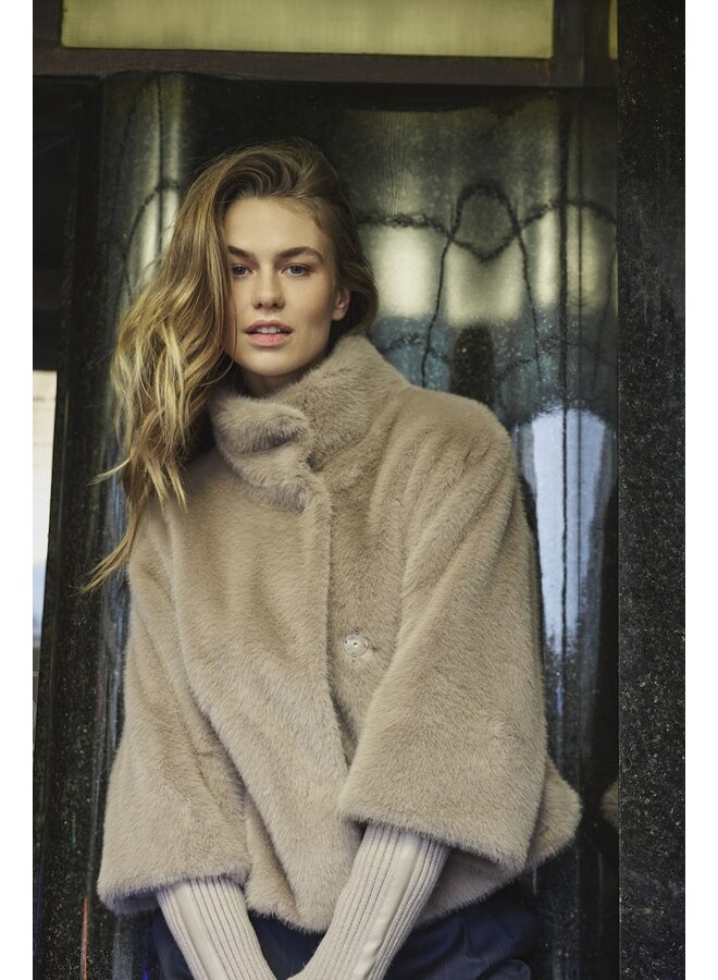 Nesrin.7002611 Rino en Pelle Jacket with rib cuffs Mocha latte