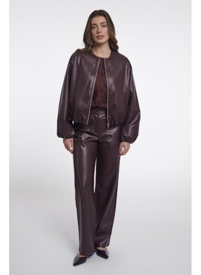 Georgina Regular.7502611 Rino en Pelle Regular length faux leather pants Chocolate bean
