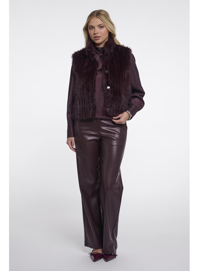Georgina Regular.7502611 Rino en Pelle Regular length faux leather pants Chocolate bean