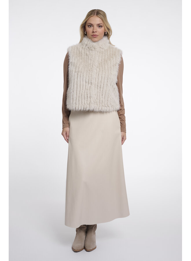 Chelsea.7502611 Rino en Pelle Faux leather skirt with belt Birch