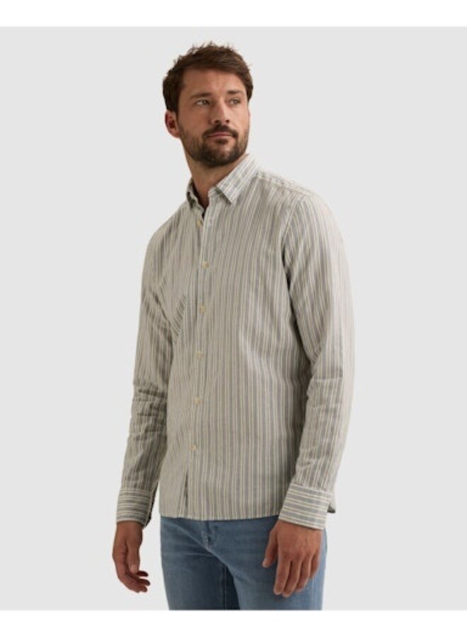 VSI2608210 5356 Vanguard Long sleeve shirt Yarn dye Stripe with chenille China Blue