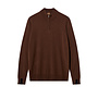 503342 289 MosMosh Gallery MMGAdam Soft Zip Turtle Neck Knit Cocoa Brown