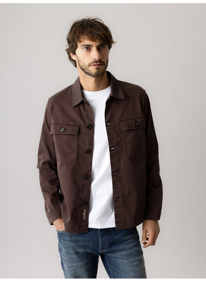 501652 285 MosMosh Gallery MMGMatteo Soft Overshirt Black Coffee