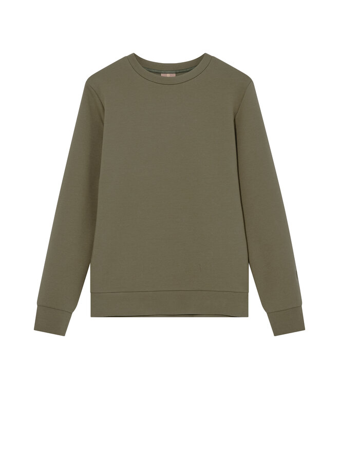 510100 538 MosMosh Gallery MMGAbel Crew Neck Sweat Dk Army Green