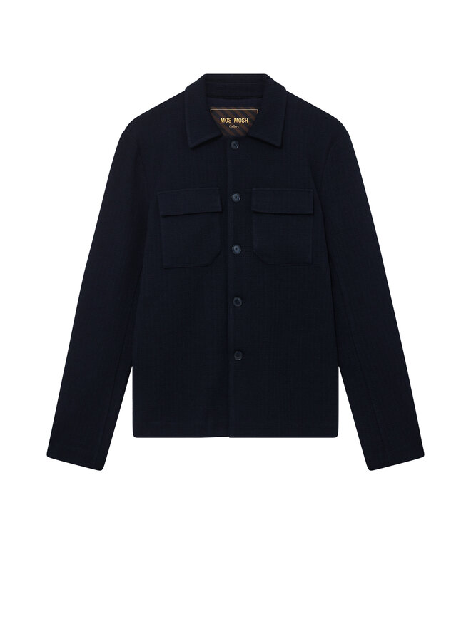 509020 469 MosMosh Gallery MMGAustin Knit Overshirt Navy