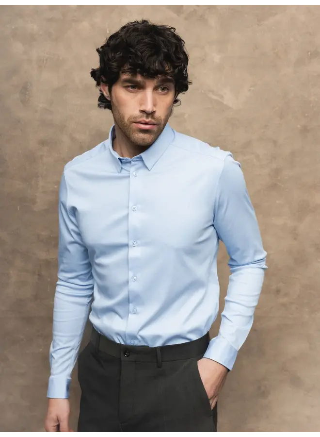 500940 406 MosMosh Gallery MMGMarco Jersey Shirt  Light Blue