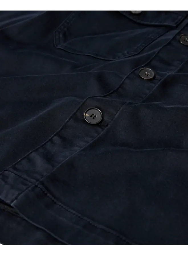 501652 469 MosMosh Gallery MMGMatteo Soft Overshirt Navy