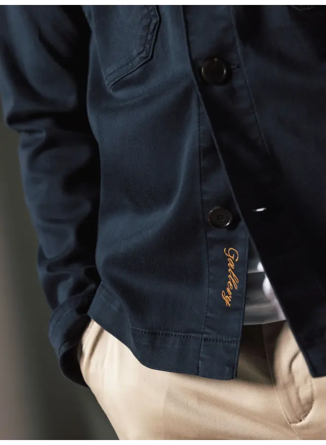 501652 469 MosMosh Gallery MMGMatteo Soft Overshirt Navy