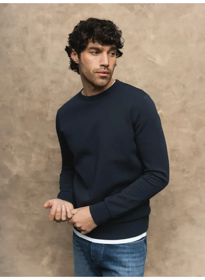 510100 468 MosMosh Gallery MMGAbel Crew Neck Sweat Salute Navy