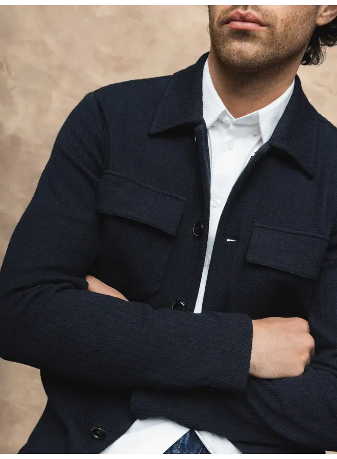 509020 469 Mos Mosh Gallery MMG Austin Knit Overshirt Navy