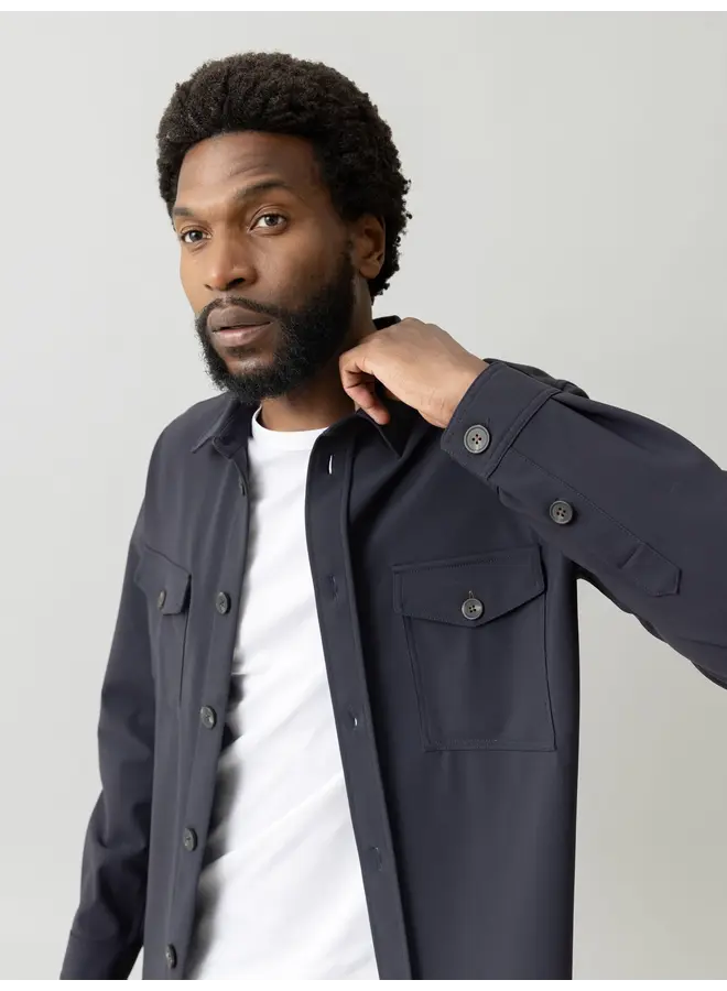 503851 469 Mos Mosh Gallery MMG Birk Traver Overshirt Navy