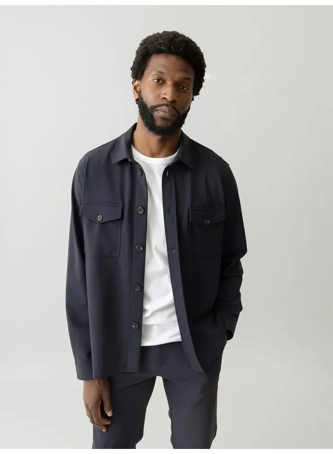 503851 469 MosMosh Gallery MMGBirk Traver Overshirt Navy