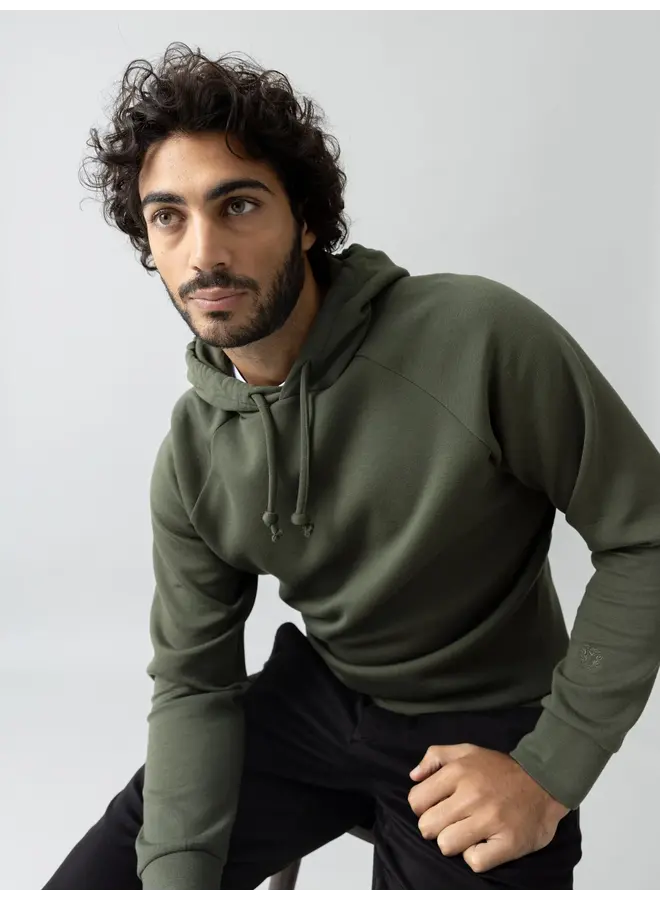 510110 538 MosMosh Gallery MMGAbel Hood Sweat Dk Army Green
