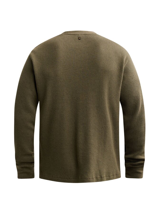 PTS2608500 6447 PME Legend Long sleeve r-neck waffle melange Kalamata