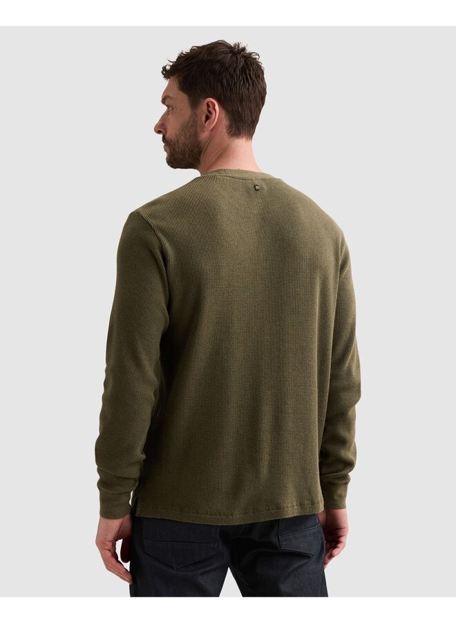 PTS2608500 6447 PME Legend Long sleeve r-neck waffle melange Kalamata