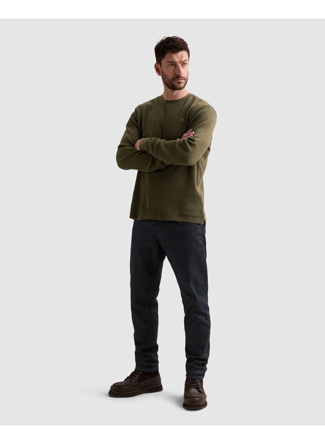 PTS2608500 6447 PME Legend Long sleeve r-neck waffle melange Kalamata
