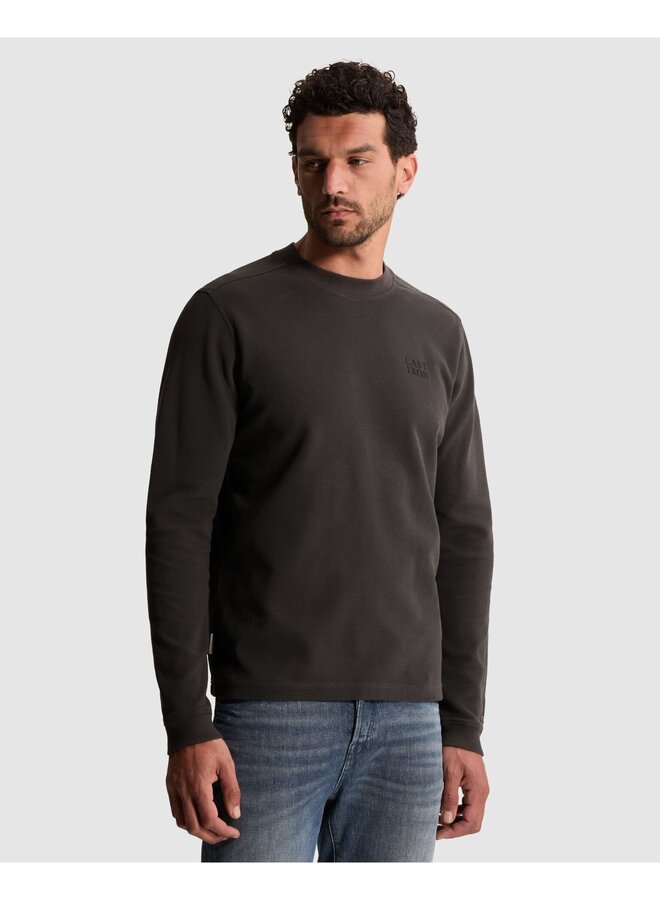 CTS2608584 9167 Cast Iron Long sleeve r-neck regular fit waffle Clever Crows