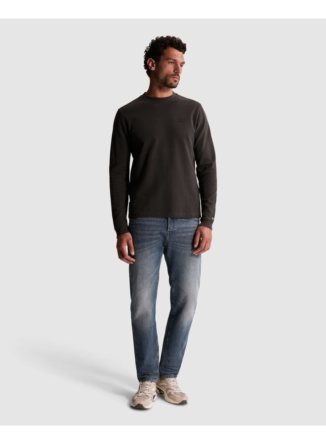 CTS2608584 9167 Cast Iron Long sleeve r-neck regular fit waffle Clever Crows