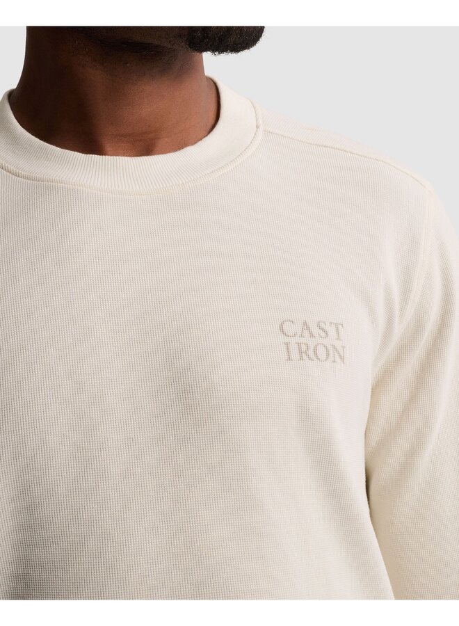CTS2608584 7555 Cast Iron Long sleeve r-neck regular fit waffle White Down