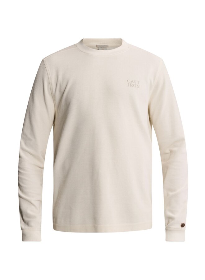 CTS2608584 7555 Cast Iron Long sleeve r-neck regular fit waffle White Down