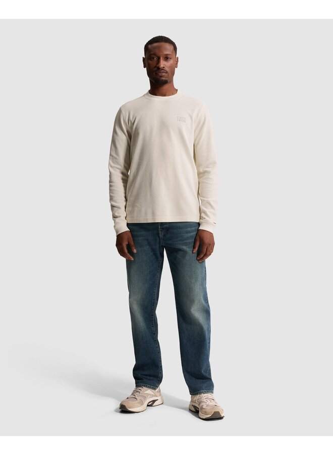 CTS2608584 7555 Cast Iron Long sleeve r-neck regular fit waffle White Down
