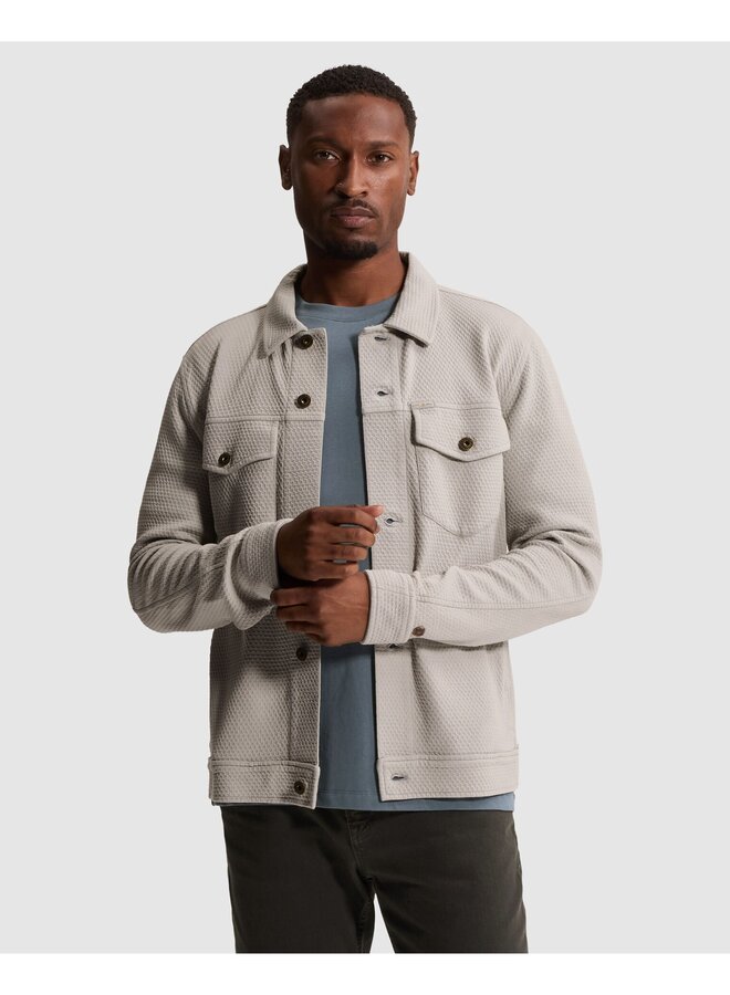 CSW2608435 9131 Cast Iron Button jacket regular fit jacquard Harbor Mist