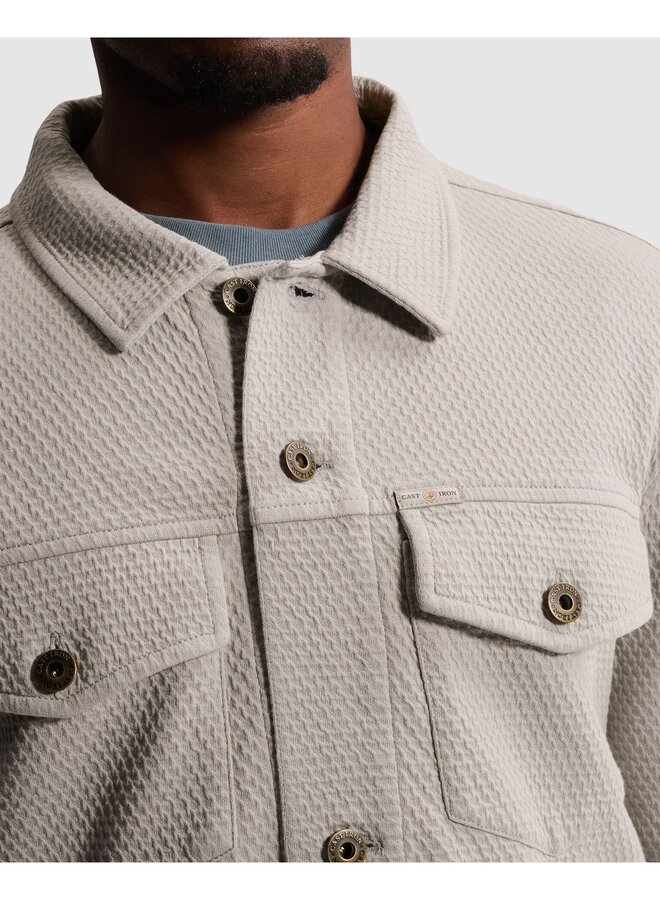 CSW2608435 9131 Cast Iron Button jacket regular fit jacquard Harbor Mist