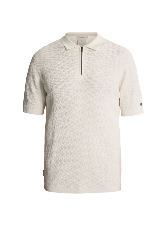 CPSS2608850 7555 Cast Iron Short sleeve polo regular fit cotton modal White Down