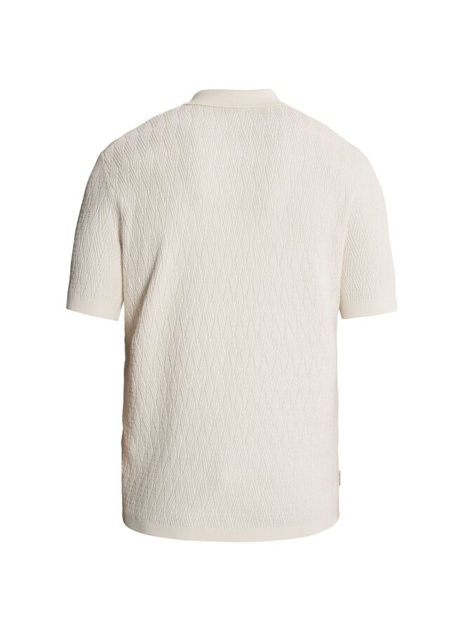 CPSS2608850 7555 Cast Iron Short sleeve polo regular fit cotton modal White Down