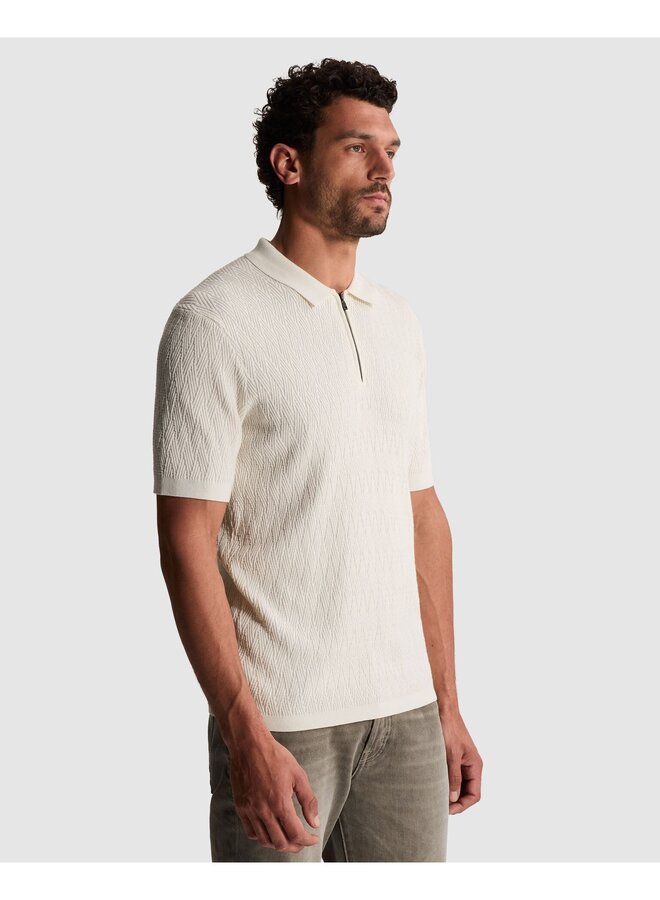 CPSS2608850 7555 Cast Iron Short sleeve polo regular fit cotton modal White Down