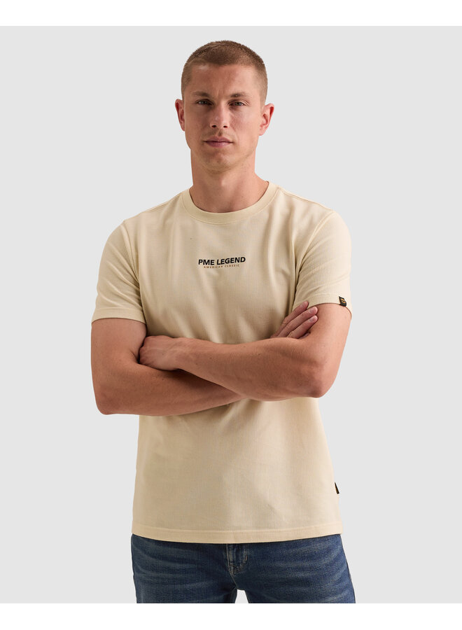 PTSS2608564 7013 PME Legend Short sleeve r-neck flat waffle jersey Bone White