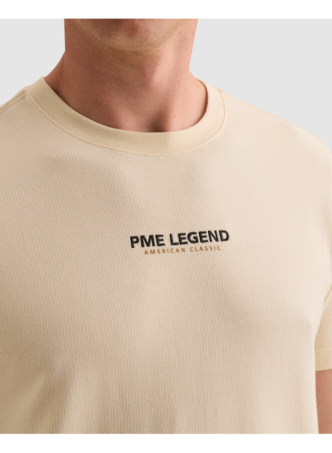 PTSS2608564 7013 PME Legend Short sleeve r-neck flat waffle jersey Bone White