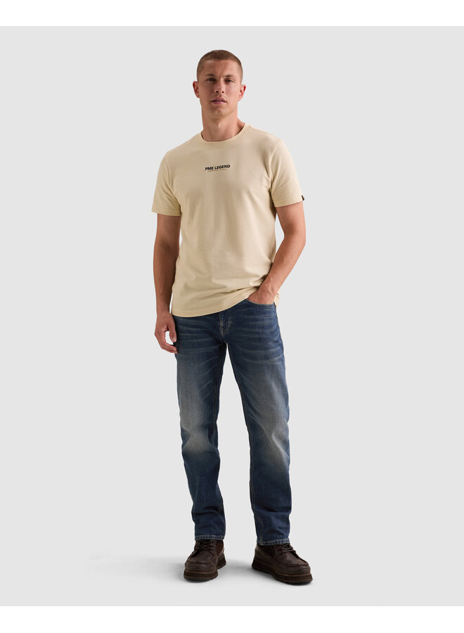 PTSS2608564 7013 PME Legend Short sleeve r-neck flat waffle jersey Bone White