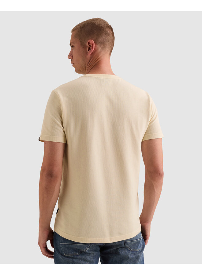 PTSS2608564 7013 PME Legend Short sleeve r-neck flat waffle jersey Bone White