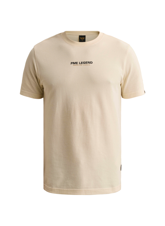 PTSS2608564 7013 PME Legend Short sleeve r-neck flat waffle jersey Bone White