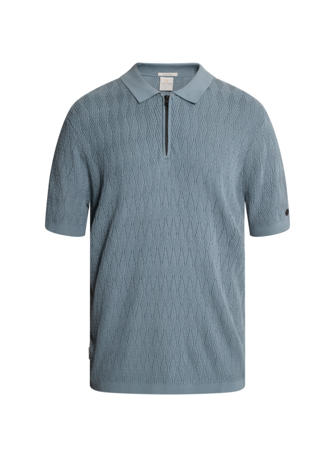 CPSS2608850 5146 Cast Iron Short sleeve polo regular fit cotton modal Blue Mirage