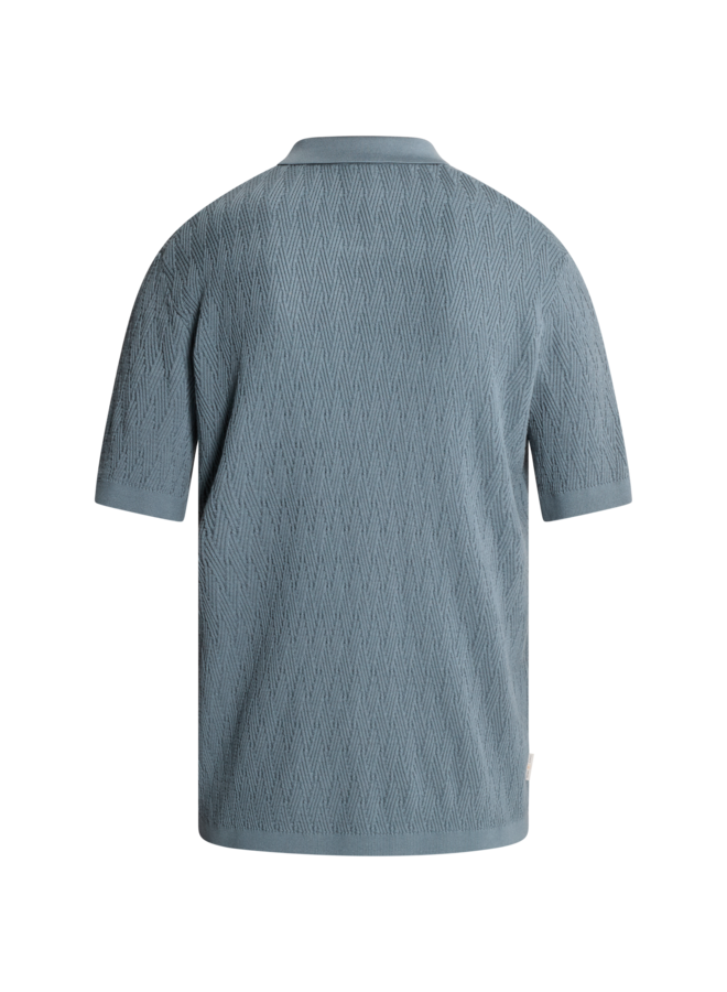 CPSS2608850 5146 Cast Iron Short sleeve polo regular fit cotton modal Blue Mirage
